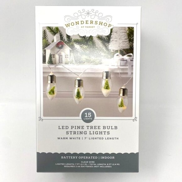 Target 7' Pine Tree Bulb 15 LED Battery Operated String Light Wondershop™ - Picture 2 of 7